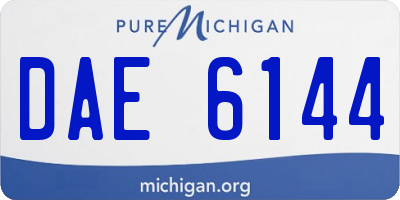 MI license plate DAE6144