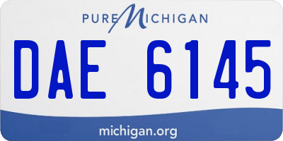MI license plate DAE6145