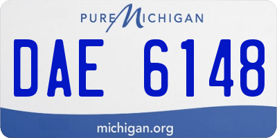 MI license plate DAE6148