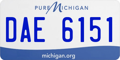 MI license plate DAE6151