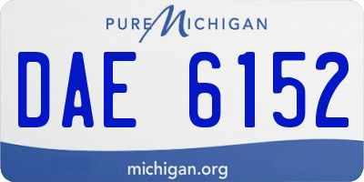 MI license plate DAE6152
