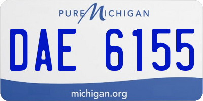 MI license plate DAE6155