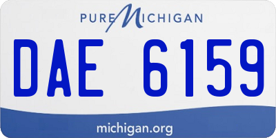 MI license plate DAE6159
