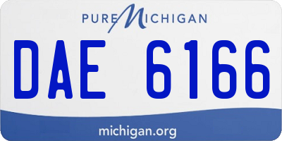 MI license plate DAE6166