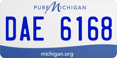 MI license plate DAE6168