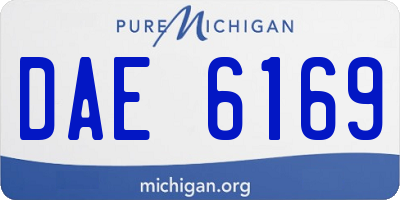 MI license plate DAE6169