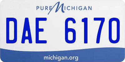 MI license plate DAE6170