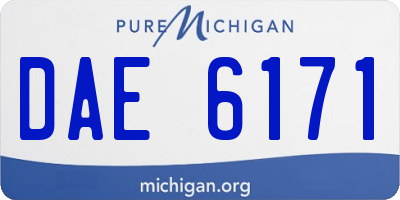 MI license plate DAE6171