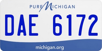 MI license plate DAE6172