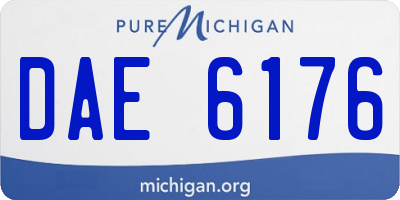 MI license plate DAE6176