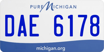 MI license plate DAE6178