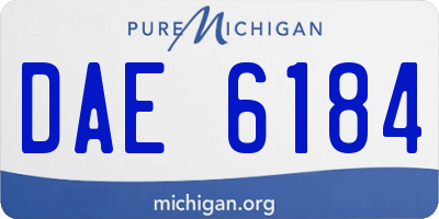 MI license plate DAE6184
