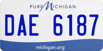MI license plate DAE6187