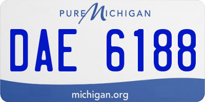 MI license plate DAE6188