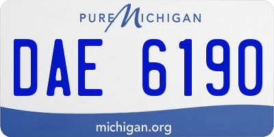 MI license plate DAE6190