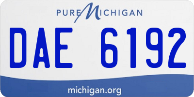 MI license plate DAE6192