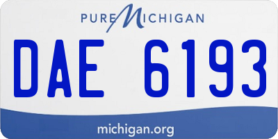 MI license plate DAE6193