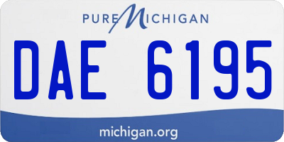 MI license plate DAE6195