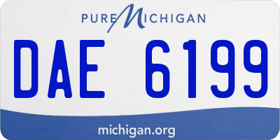 MI license plate DAE6199