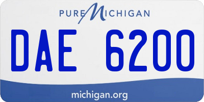 MI license plate DAE6200