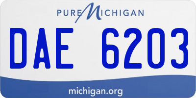 MI license plate DAE6203