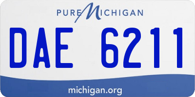 MI license plate DAE6211