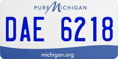 MI license plate DAE6218