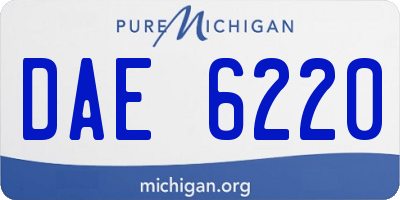 MI license plate DAE6220