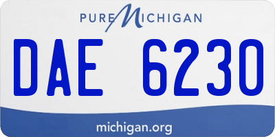 MI license plate DAE6230