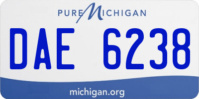 MI license plate DAE6238