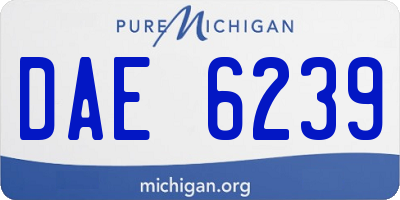 MI license plate DAE6239