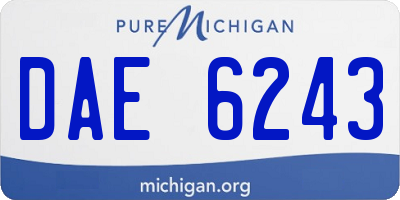 MI license plate DAE6243