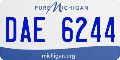 MI license plate DAE6244