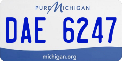 MI license plate DAE6247