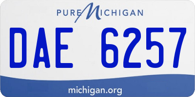 MI license plate DAE6257