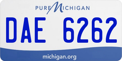 MI license plate DAE6262