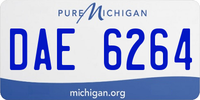 MI license plate DAE6264