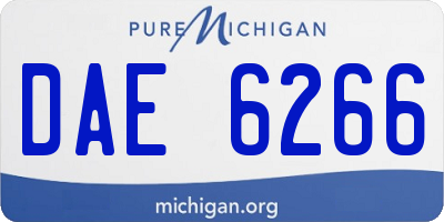 MI license plate DAE6266