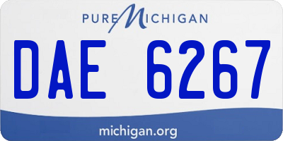 MI license plate DAE6267