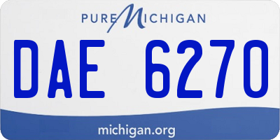 MI license plate DAE6270