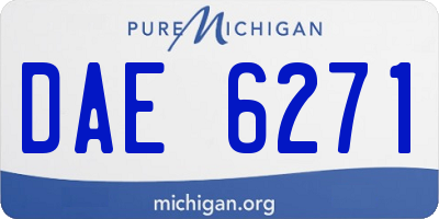 MI license plate DAE6271