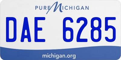 MI license plate DAE6285