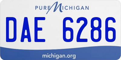 MI license plate DAE6286