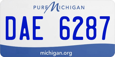 MI license plate DAE6287