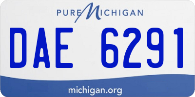 MI license plate DAE6291