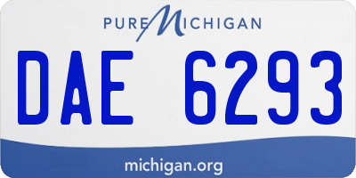 MI license plate DAE6293