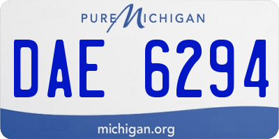 MI license plate DAE6294
