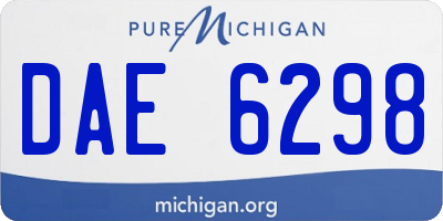 MI license plate DAE6298