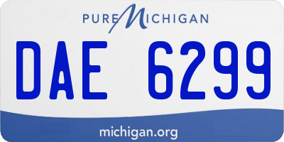 MI license plate DAE6299
