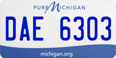 MI license plate DAE6303